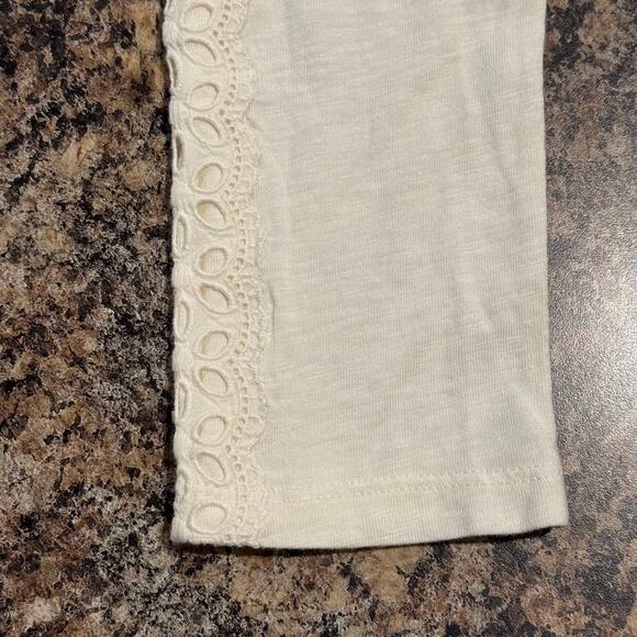 Talbots Top 3/4 Sleeve Cottage Coquette minimalist Coastal Grandma Ivory Size XS - Picture 6 of 7